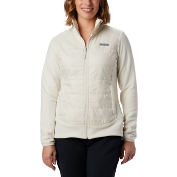 Columbia Basin Butte Fleece Full Zip, Chamarras Creme Para Mujer | 693015-NRB